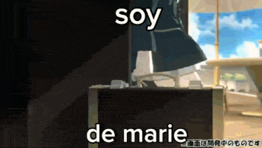 a person is standing next to a suitcase that says soy de marie on it