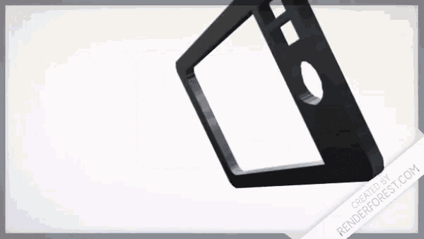 a drawing of a cell phone with letters coming out of it is created by renderforest.com