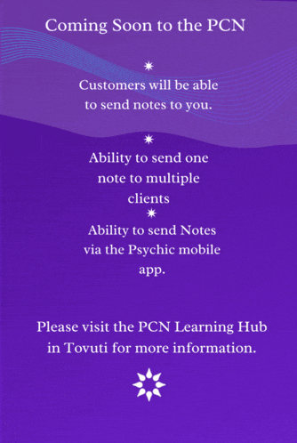 a purple background with the words " coming soon to the pcn " at the top