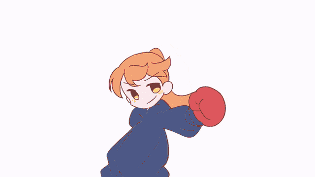 a cartoon drawing of a girl holding a piece of paper in front of a yellow circle