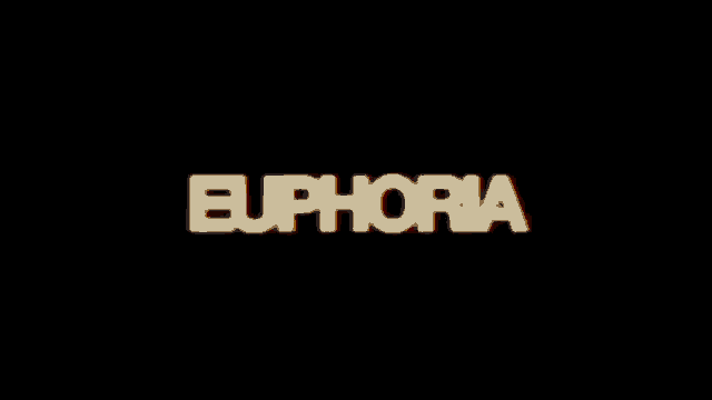 a close up of the word phoi in red and yellow on a black background .