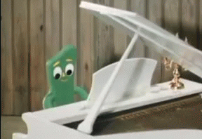 Gumby Playing Piano GIF - Gumby Playing Piano The Lost Birthday Present GIFs