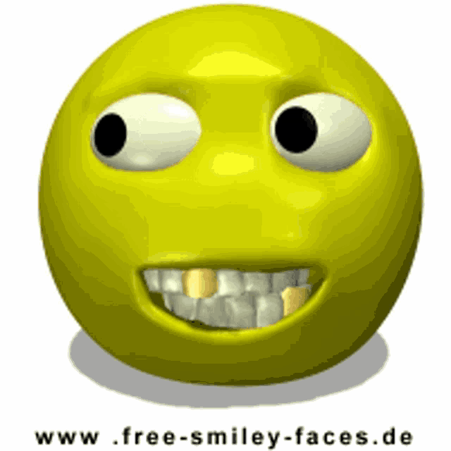a yellow smiley face with missing teeth and the website www.free-smiley-faces.de below it