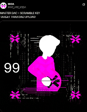 a poster with a pink silhouette of a person and the number 99