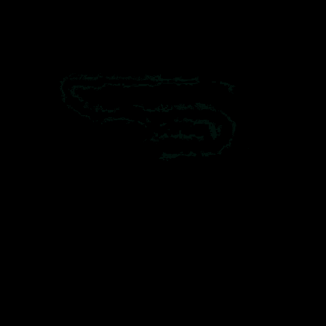 the letter b is glowing in the dark with green flames