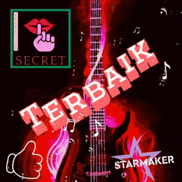 a poster with a guitar and the words terbaik on it