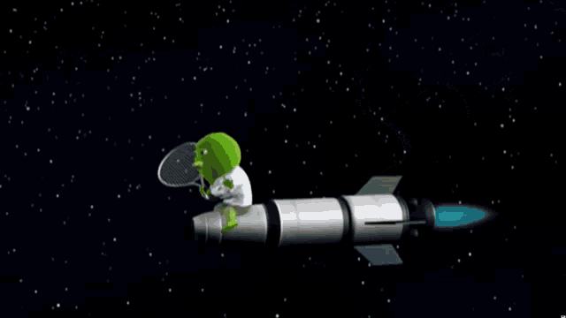a cartoon of a rocket flying through space with the words " meteoro " on the bottom