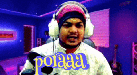 a man wearing headphones and a bandana with the word polaaa written on it