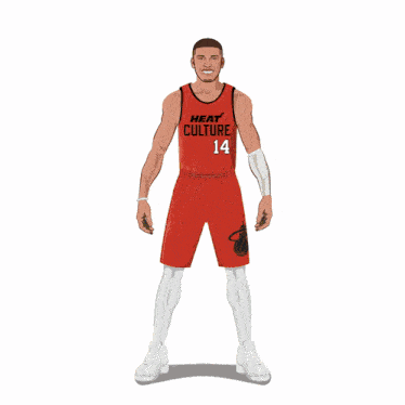a basketball player with the number 14 on his shirt