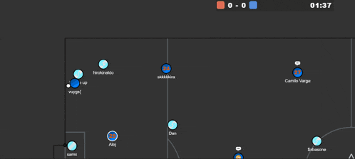 a soccer game is being played with a score of 0 to 0