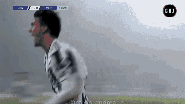 a soccer game between juventus and ver is being played