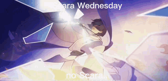 a cartoon of a girl with the words scara wednesday