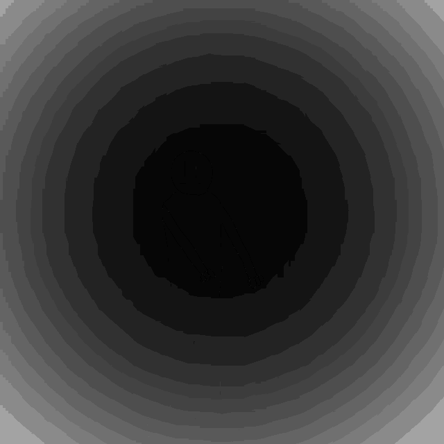 a black background with a white circle in the middle of it