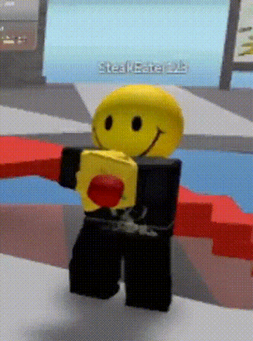a yellow smiley face is holding a red boxing glove in his hands .