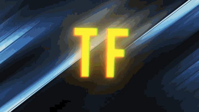 a tf logo is displayed on a dark background