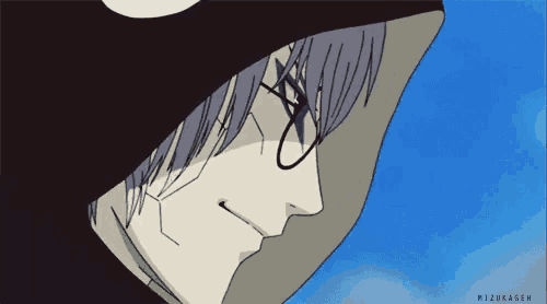 a close up of a person 's face with mizukageh written on the bottom right