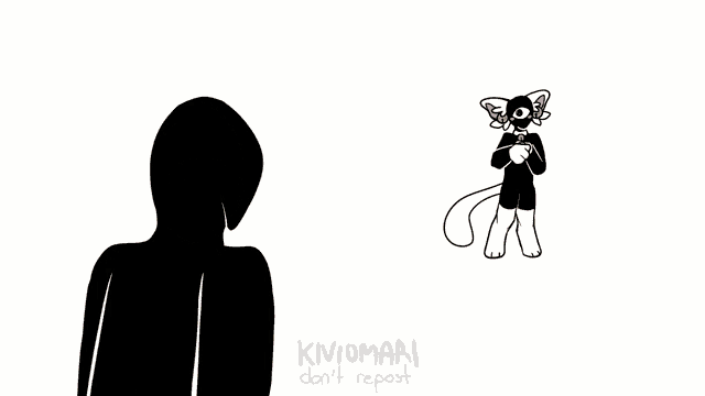 a cartoon of a man in a mask reaching out to a cat