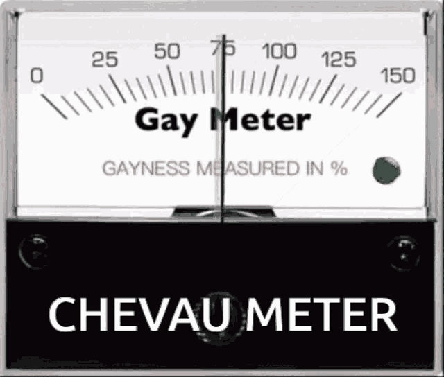 a chevau meter shows that gayness measured in %