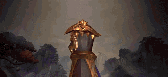a purple and gold item with a crown on top of it
