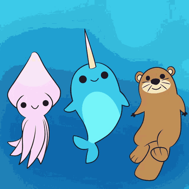 Narwhal Otter GIF - Narwhal Otter Squid GIFs