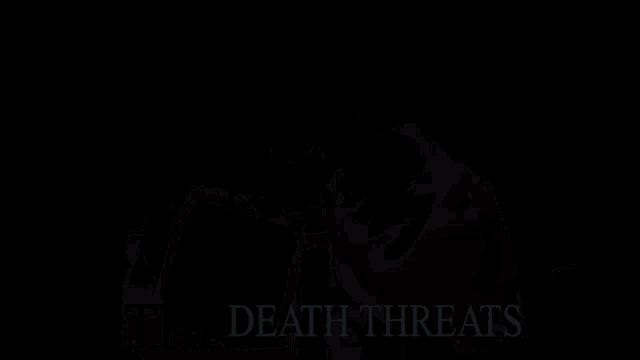 a group of roblox characters standing next to each other with the words death threats in the corner