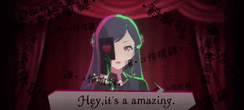 a girl with chinese writing on her face says hey it 's amazing