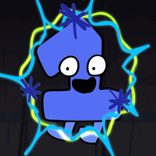 a cartoon drawing of a number four with a surprised face