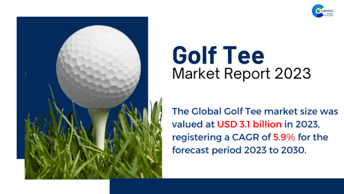 a golf ball on a tee that says golf tee market report
