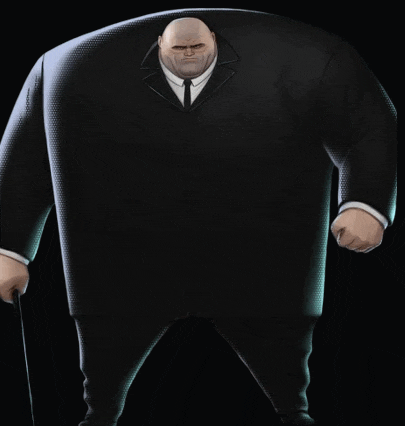 a cartoon character is wearing a suit and tie and holding a cane