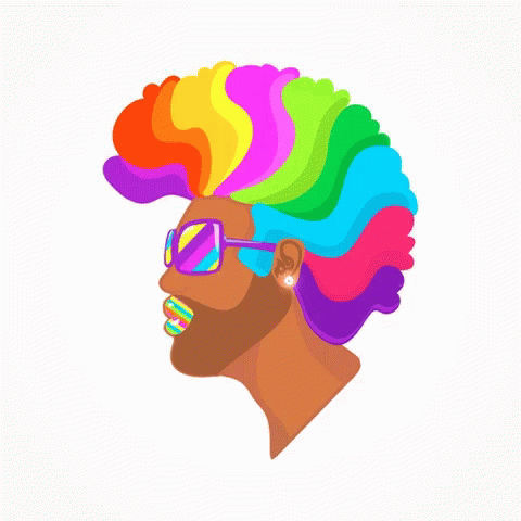 Funky Afro GIF - Funky Afro Rainbow Hair GIFs