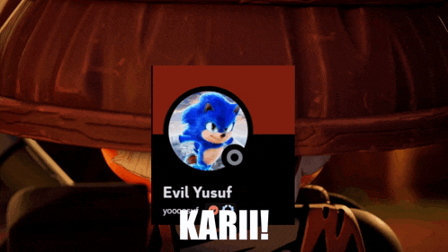 a picture of sonic the hedgehog with evil yusuf written on it