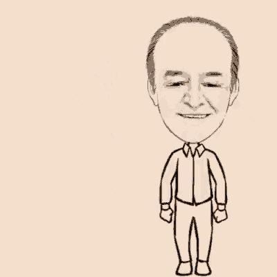 a black and white drawing of a man with the words `` good morning '' written on it .