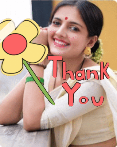 a picture of a woman with a flower and the words thank you on it