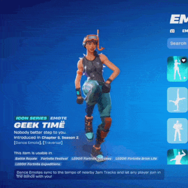 an icon series emote for geek time is shown