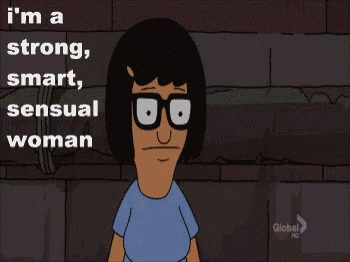 a cartoon of a woman with the words i 'm a strong smart sensual woman