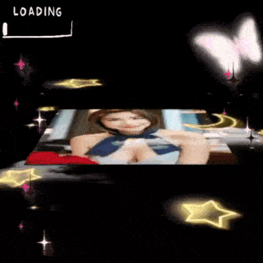 a picture of a woman with the word loading on the bottom