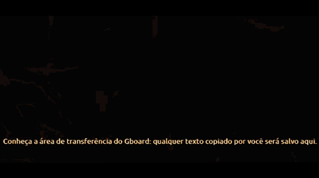 a person 's face is shown with the words " qualquer texto copiado por você será salvo " written below it