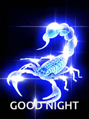 a picture of a scorpion with the words " good night " below it
