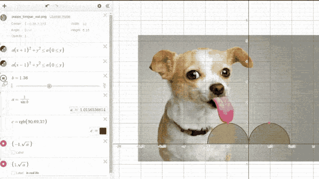 a computer screen shows a picture of a dog with its tongue out