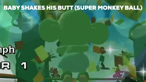 a cartoon scene with the words baby shakes his butt