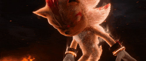 a close up of a shadow the hedgehog with fire coming out of his mouth