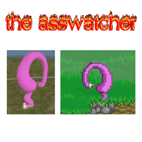 a picture of a worm and a picture of a worm with the words the asswatcher above it
