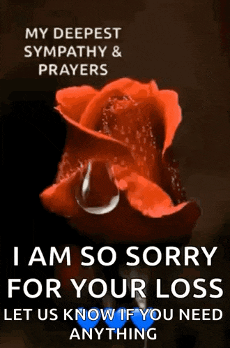 i am so sorry for your loss let us know if you need anything .