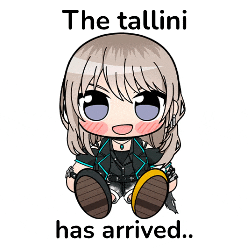 a cartoon drawing of a girl with the words the tallini has arrived