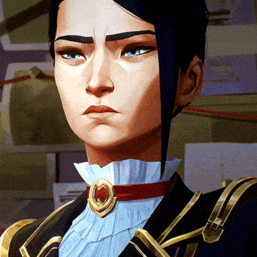 a close up of a woman 's face with a red choker