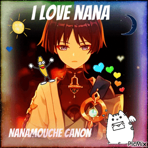 a picture of a girl with the words i love nana on it