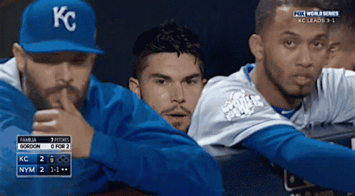 a fox world series game is being played between the kc royals and the ny mets