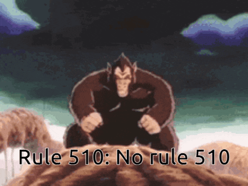 a cartoon of a gorilla with the words rule 510 no rule 510