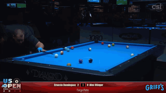 a pool table with griff 's written on it