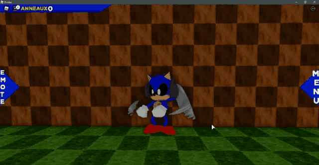 a screenshot of a video game with sonic the hedgehog on the screen